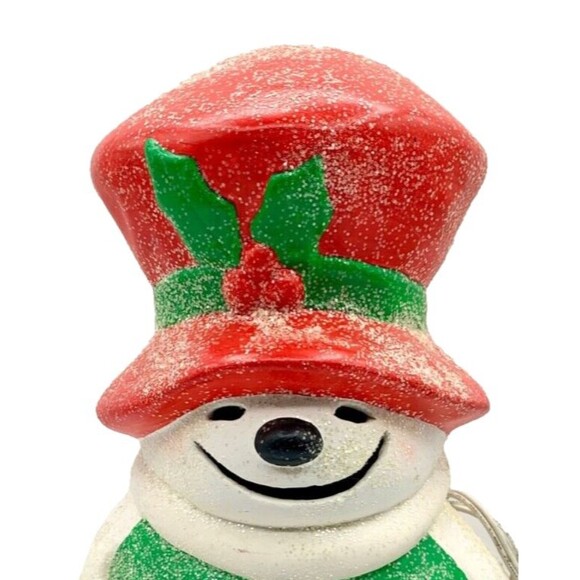 RARE Vintage Light Up Ceramic Snowman 13” Christmas Holiday Decor MINT - Picture 3 of 10